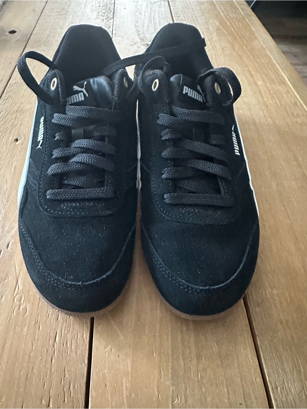 Puma Black Suede Sneakers with White Formstripe and Gum Sole - Picture 5 of 8
